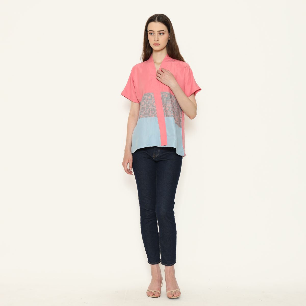 Andini Blouse Pink Green - Image 7