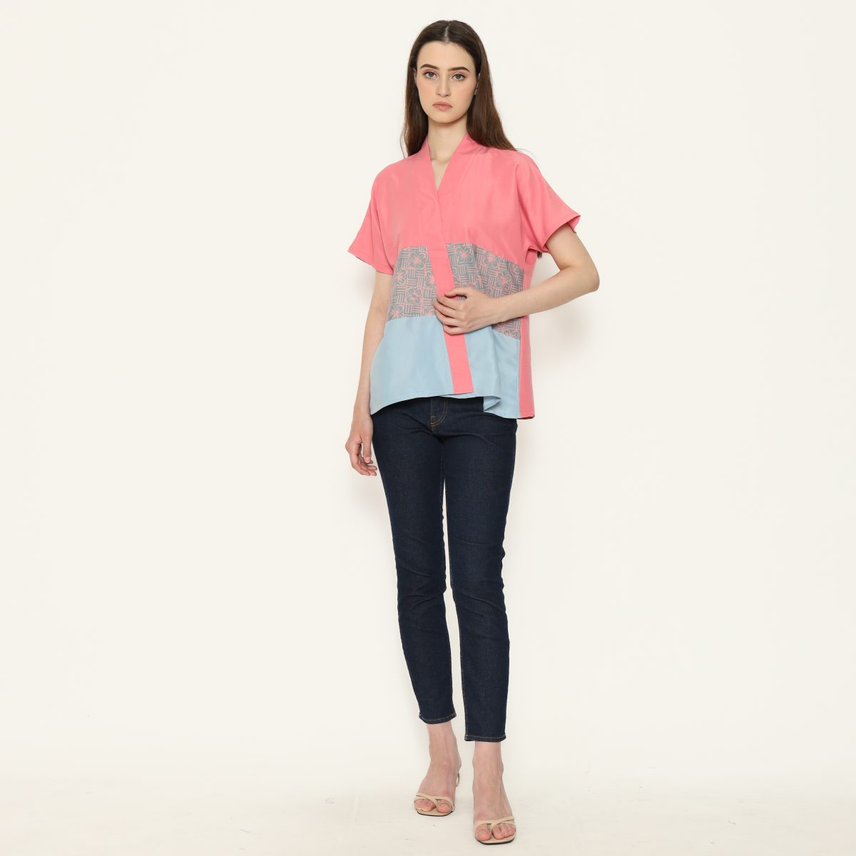 Andini Blouse Pink Green - Image 6