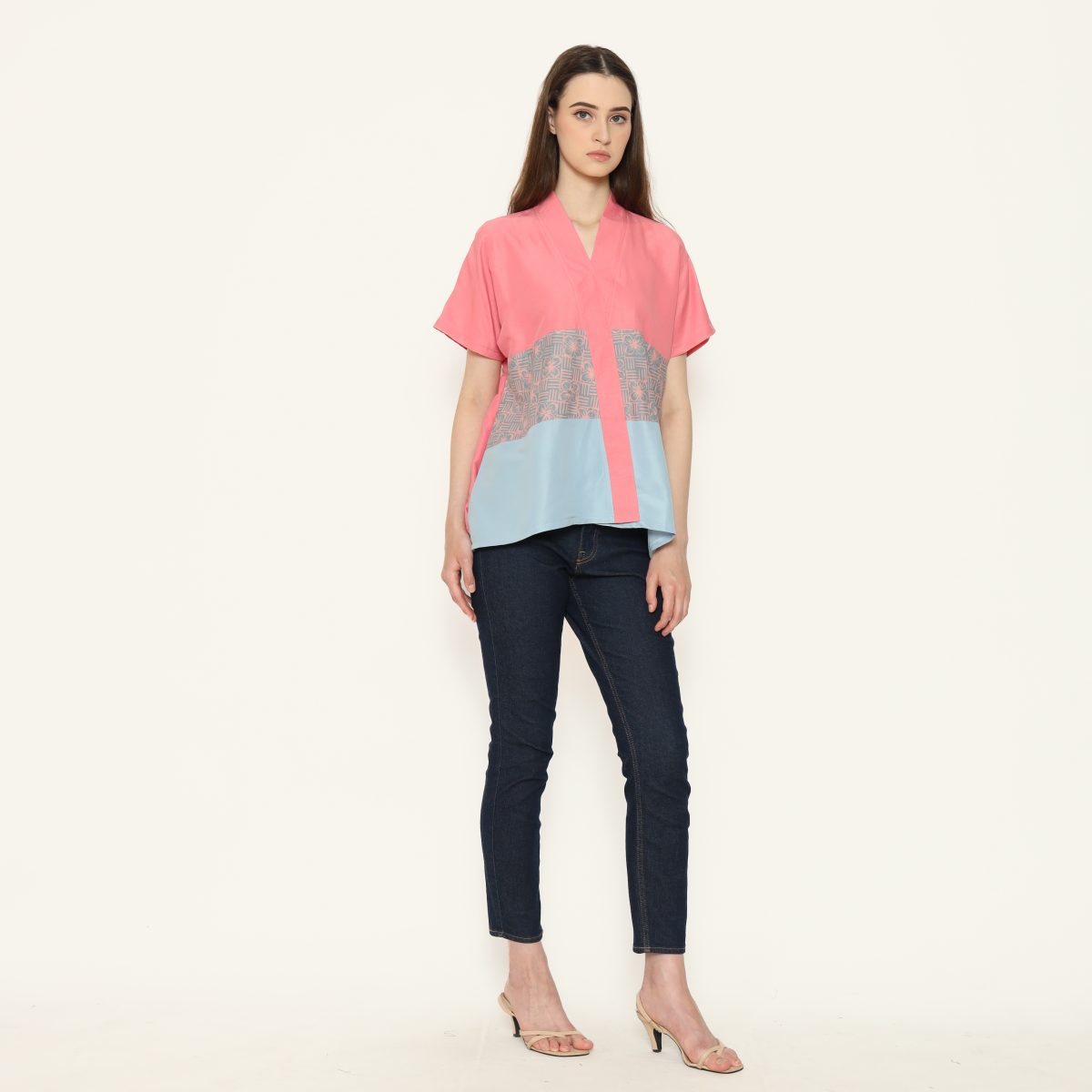 Andini Blouse Pink Green - Image 3