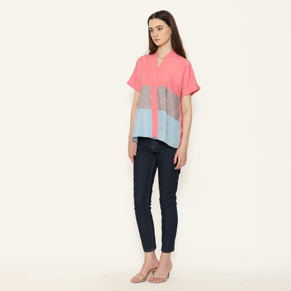 Andini Blouse Pink Green - Image 4