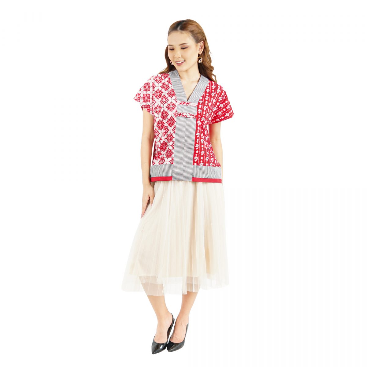 Inara Blouse Kawung Red - Image 6