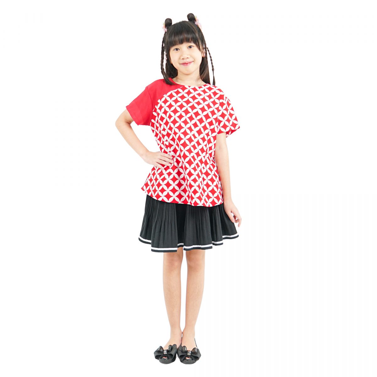 Lotus Blouse Kids Red - Image 6