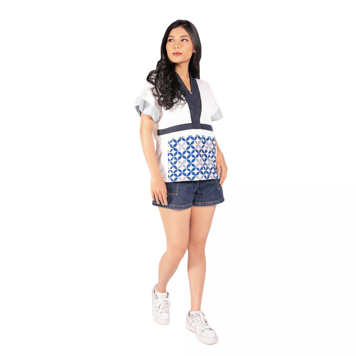 Akari Blouse Cream Blue - Image 4