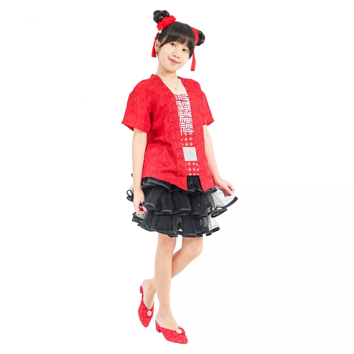 Cerita Blouse Kids Red - Image 4
