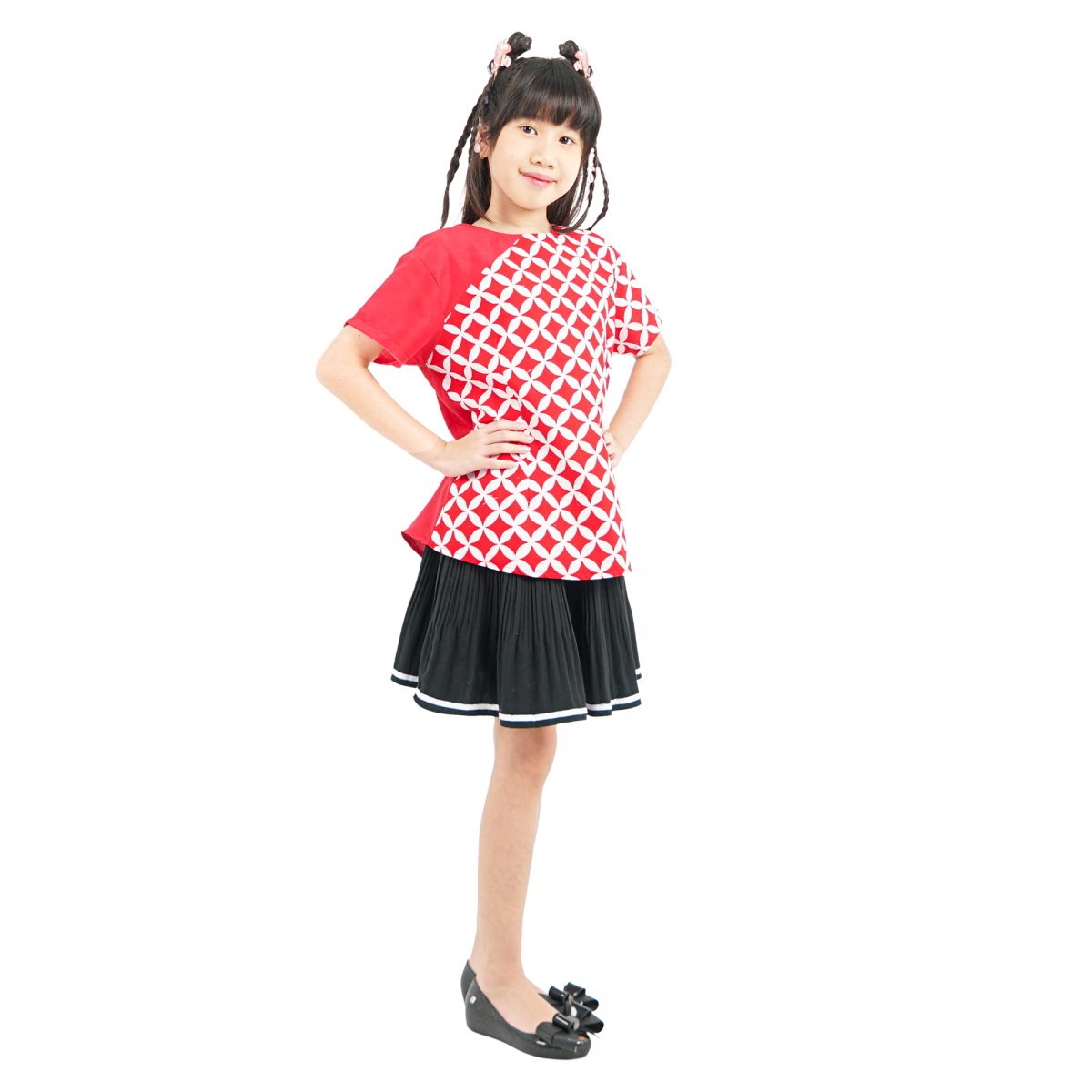 Lotus Blouse Kids Red - Image 3