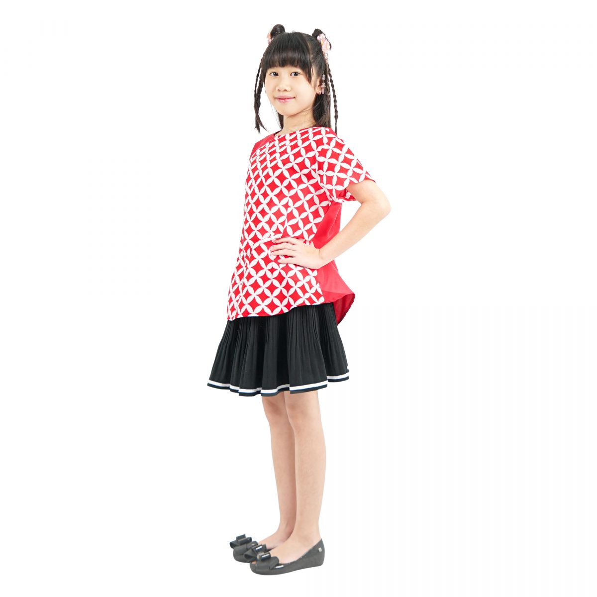 Lotus Blouse Kids Red - Image 4