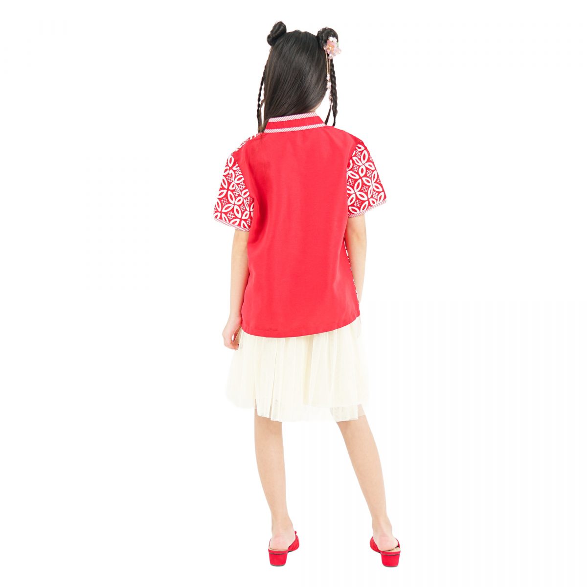 Inara Blouse Kids Kawung Red - Image 5