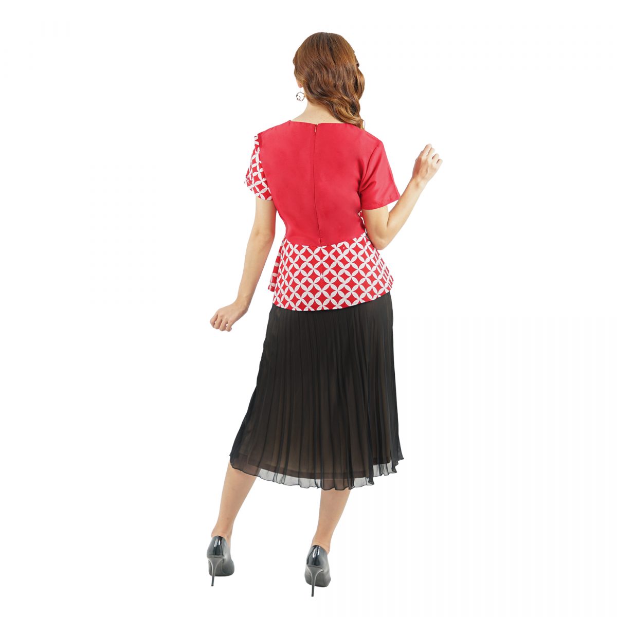 Lotus Blouse Red - Image 5