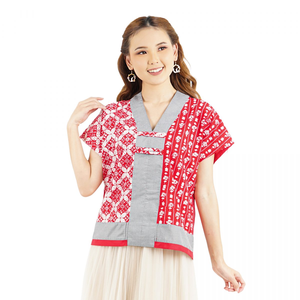 Inara Blouse Kawung Red