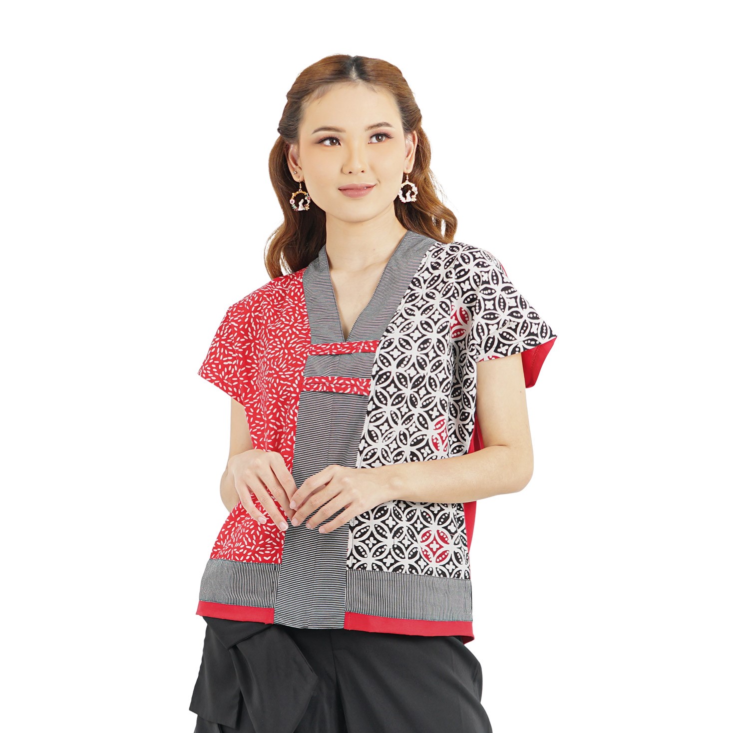 Inara Blouse Kawung Black