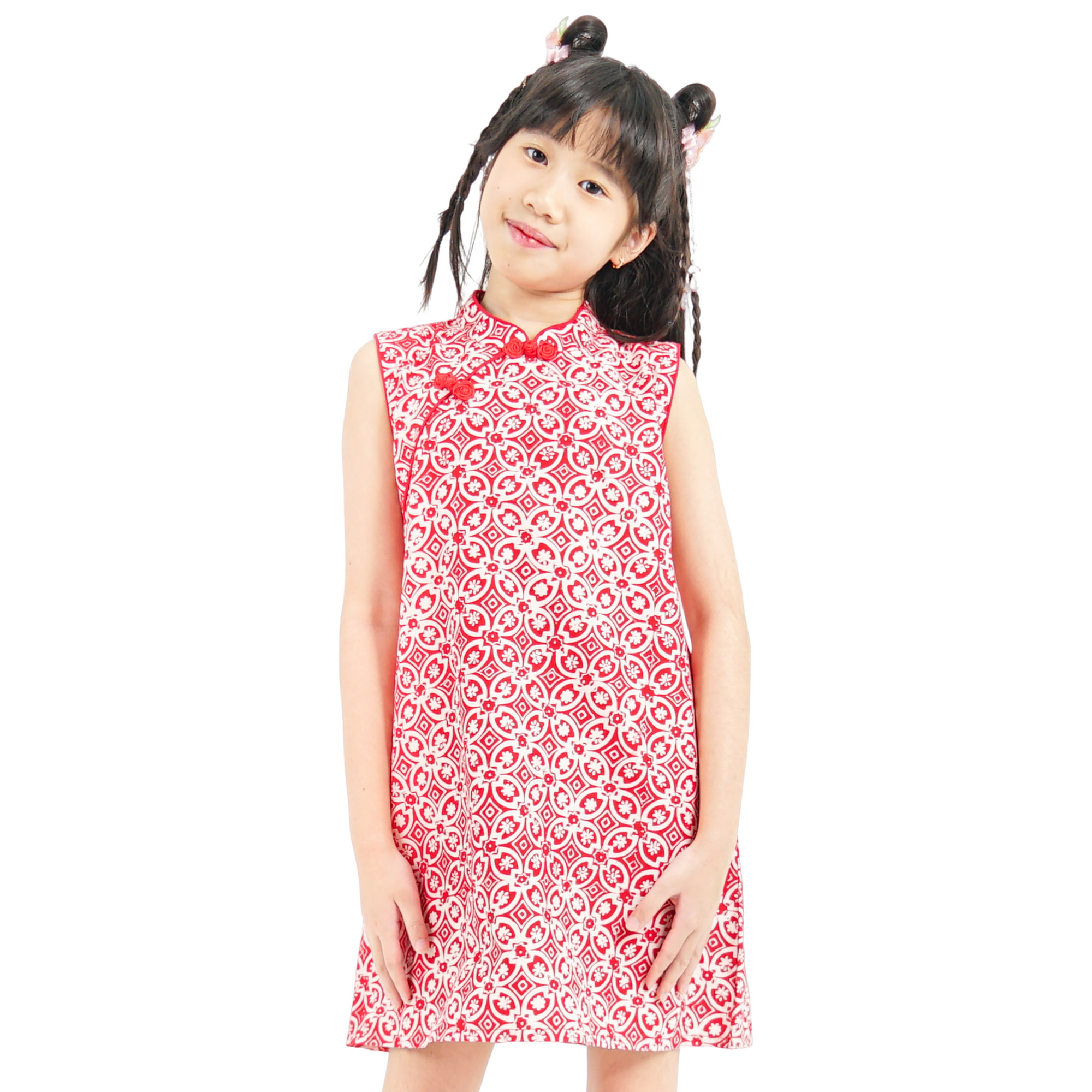Shang Chi Dress Kids Red