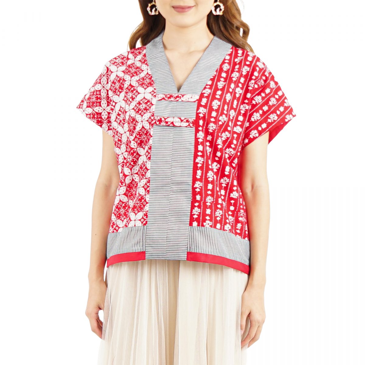 Inara Blouse Kawung Red - Image 2