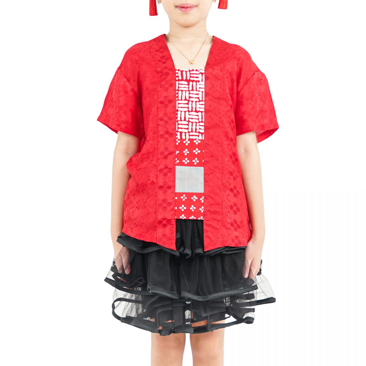 Cerita Blouse Kids Red - Image 2