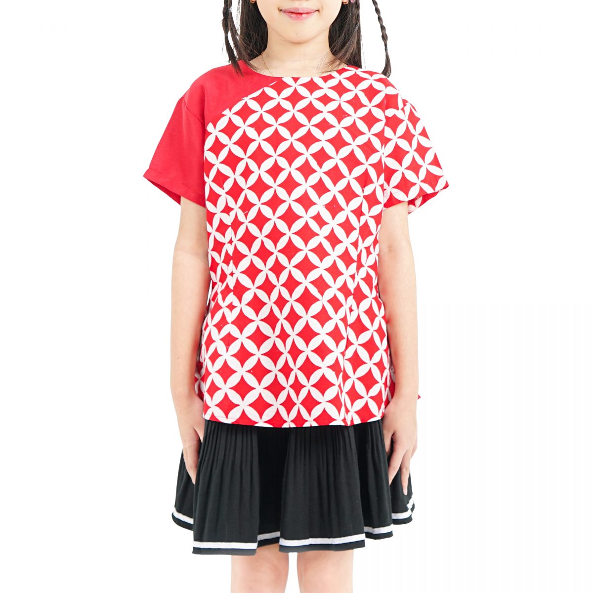Lotus Blouse Kids Red - Image 2