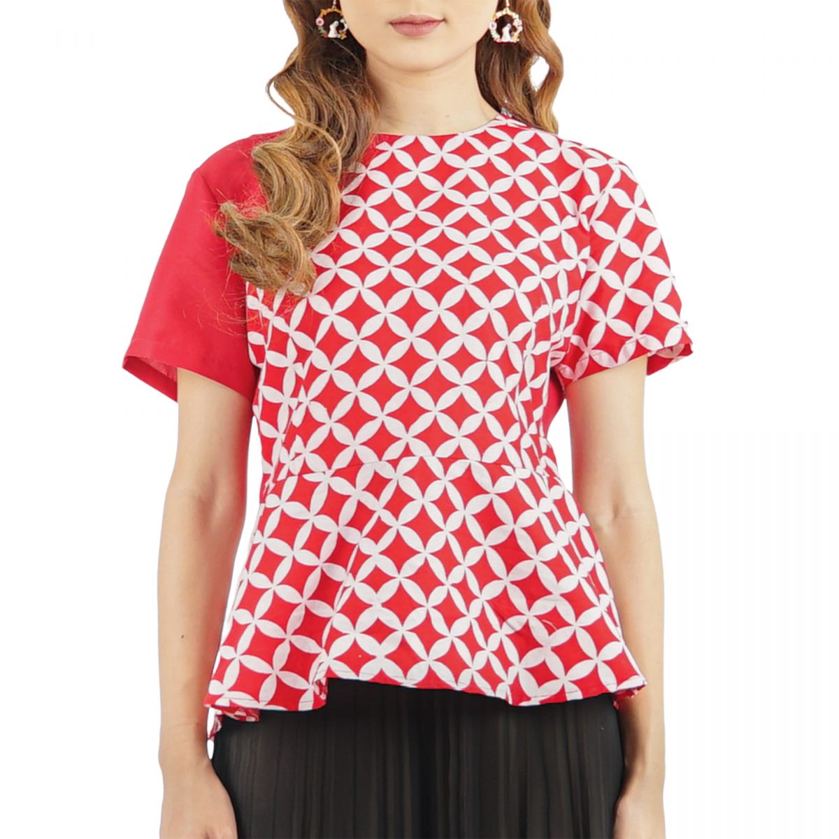 Lotus Blouse Red - Image 2