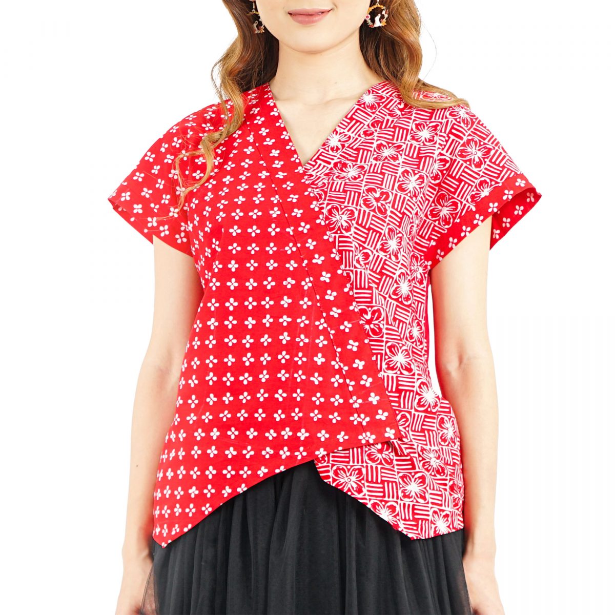 Finny Blouse Flower Red - Image 2