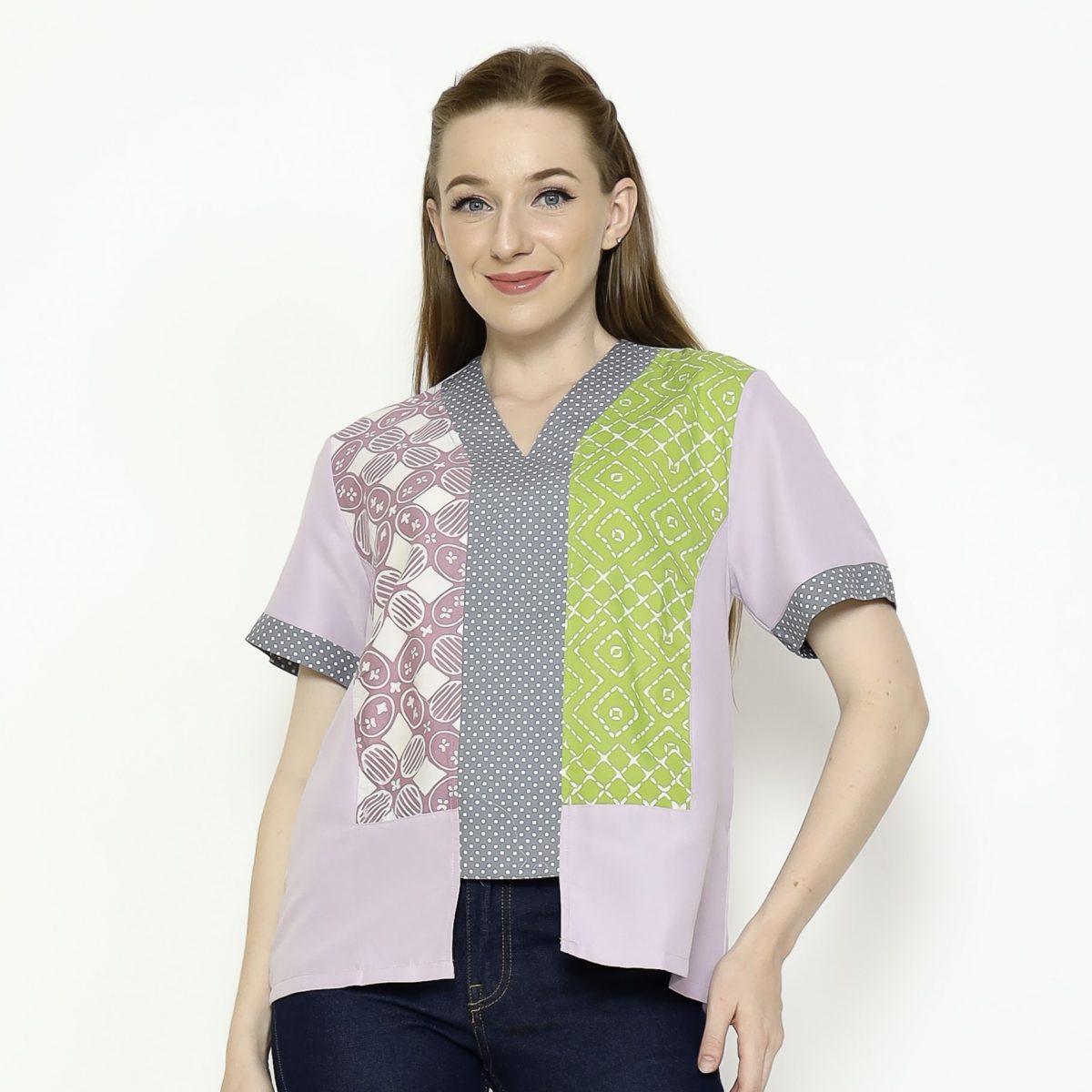 Michela Blouse Purple Green