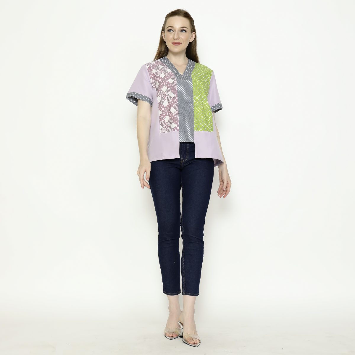 Michela Blouse Purple Green - Image 7