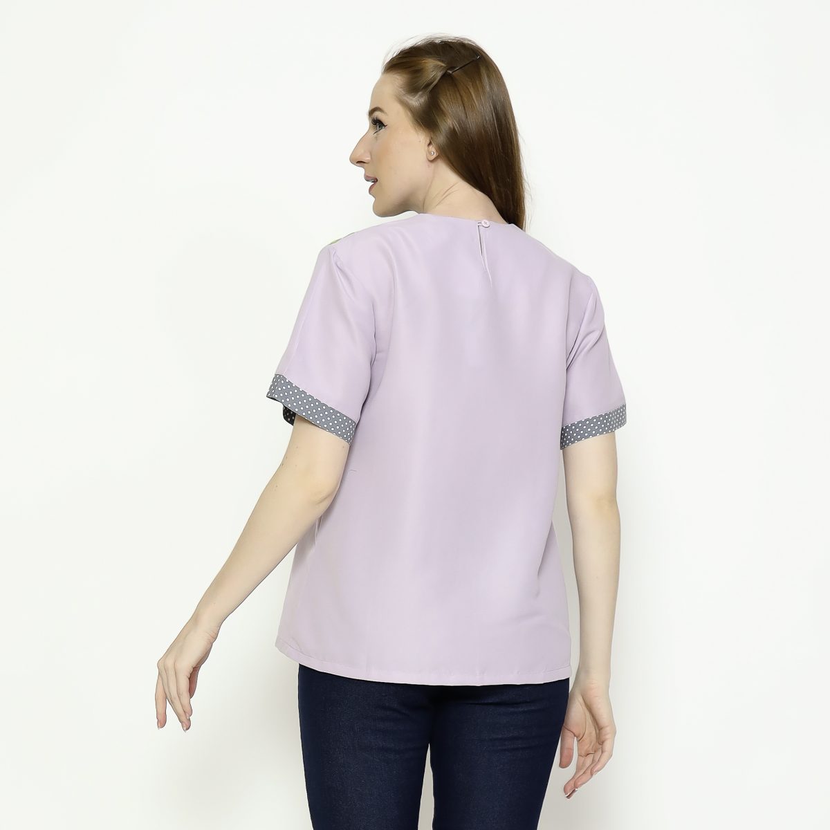 Michela Blouse Purple Green - Image 5