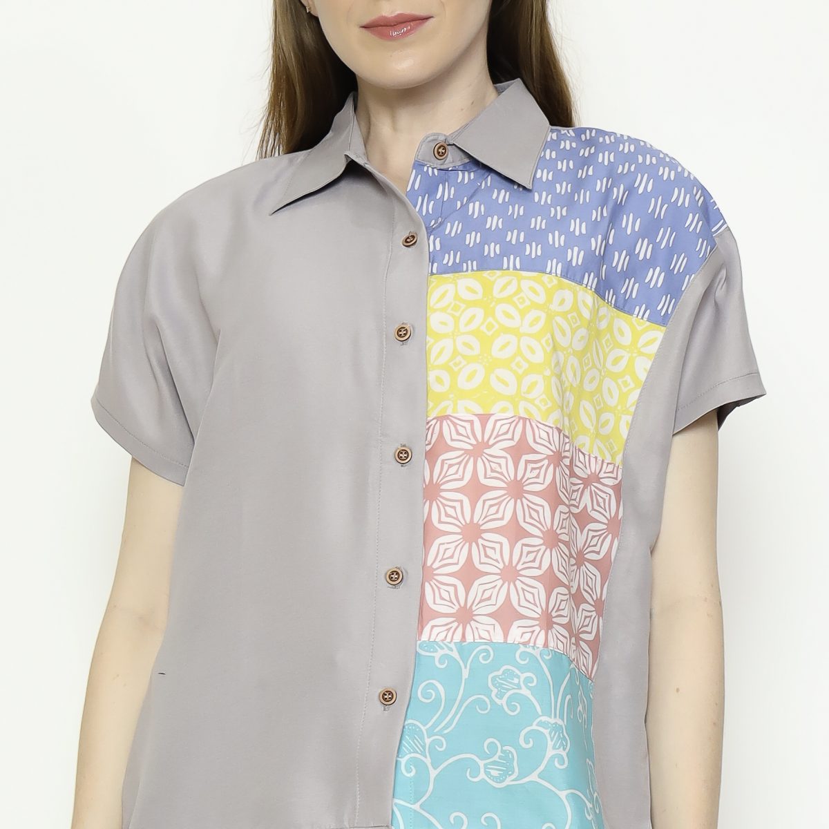 Modest Shirt Taupe Grey - Image 2