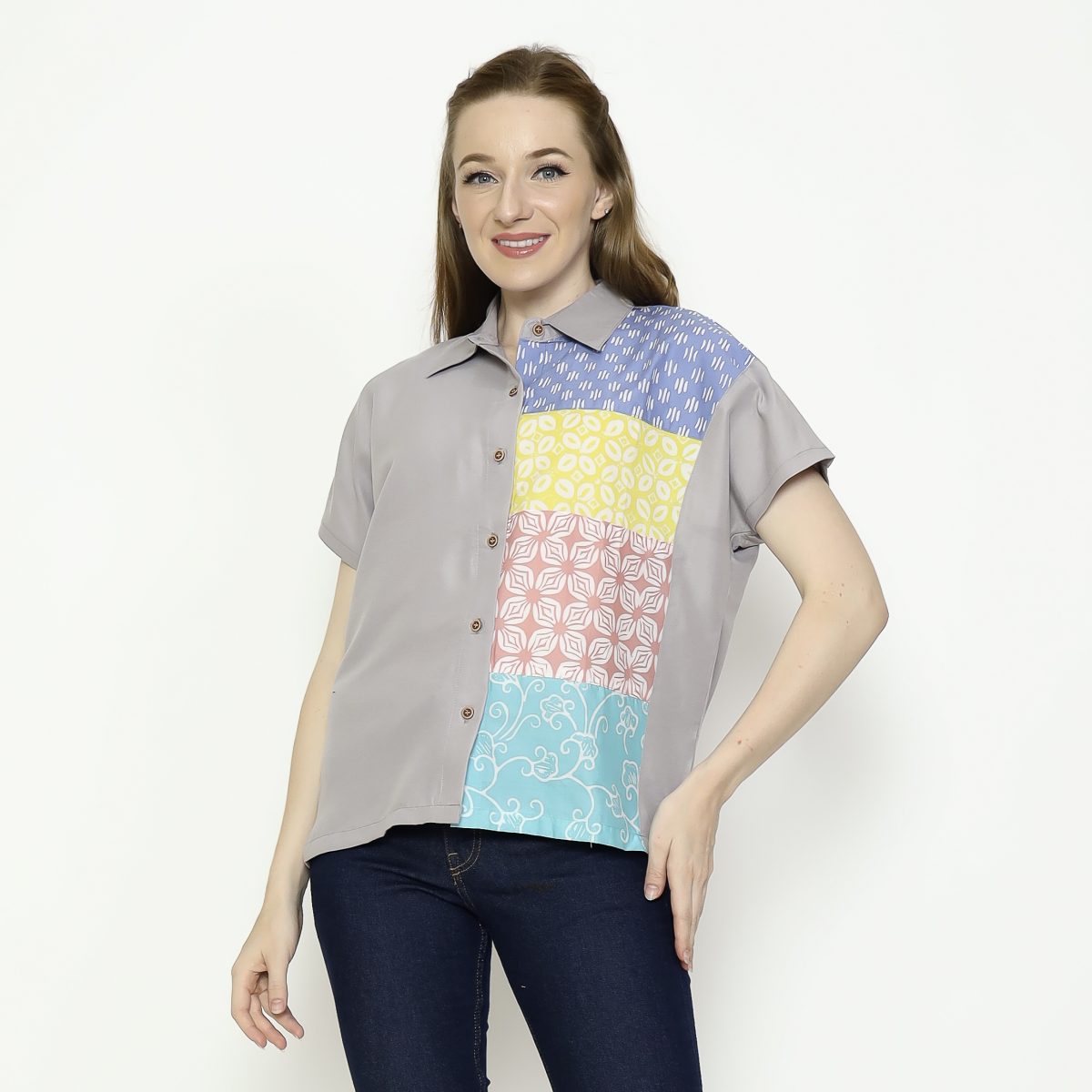 Modest Shirt Taupe Grey - Image 3