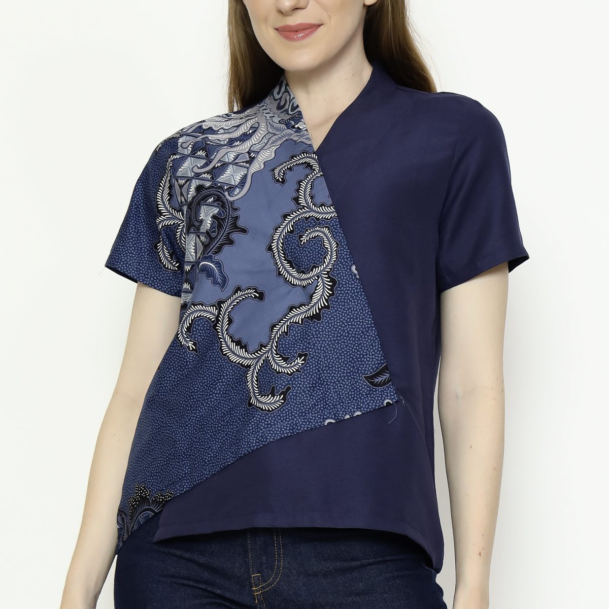 Leslie 2 Blouse Navy - Image 2