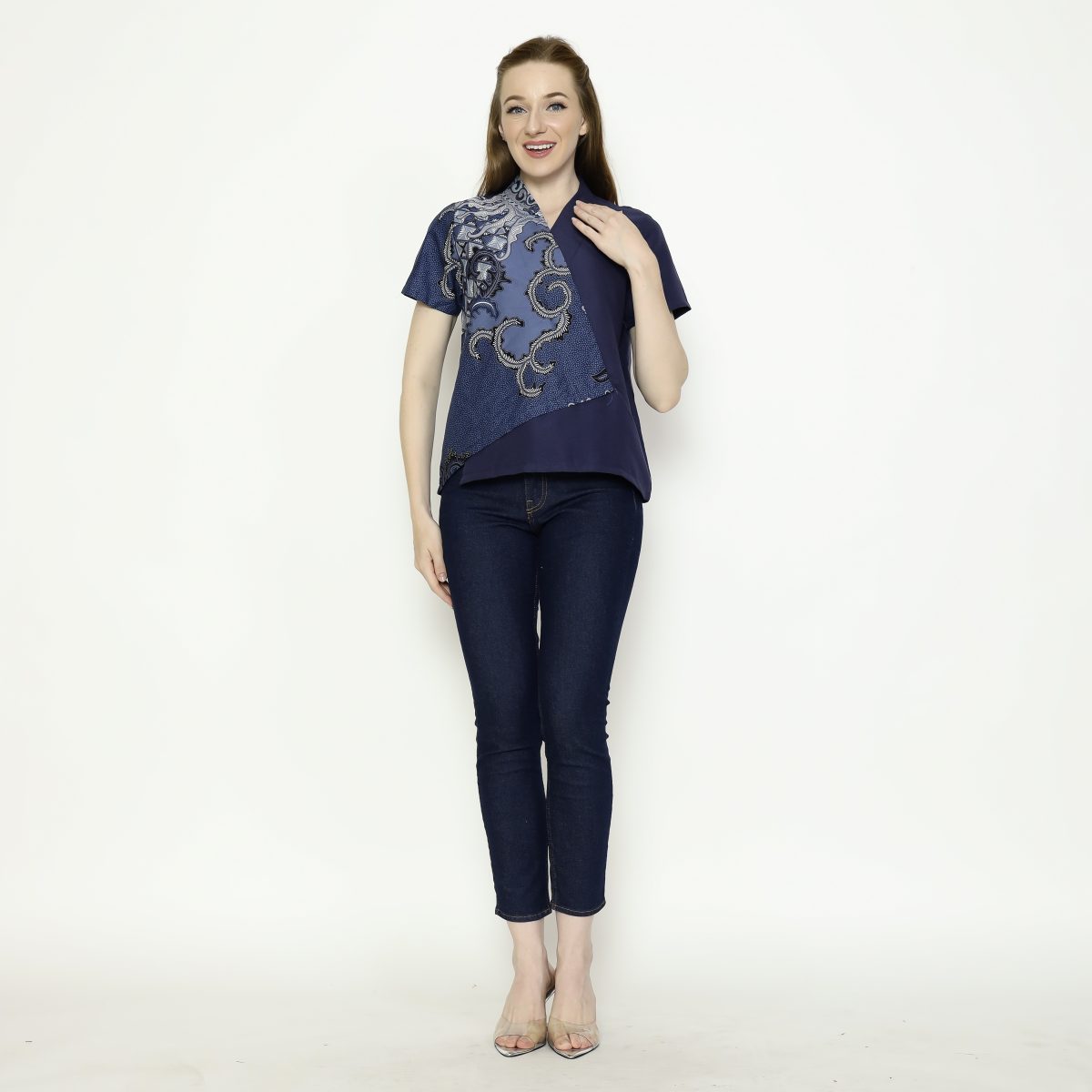 Leslie 2 Blouse Navy - Image 8