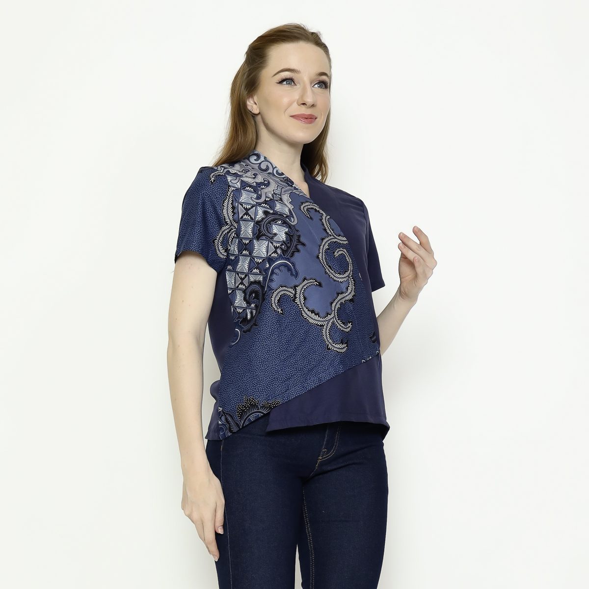 Leslie 2 Blouse Navy - Image 4