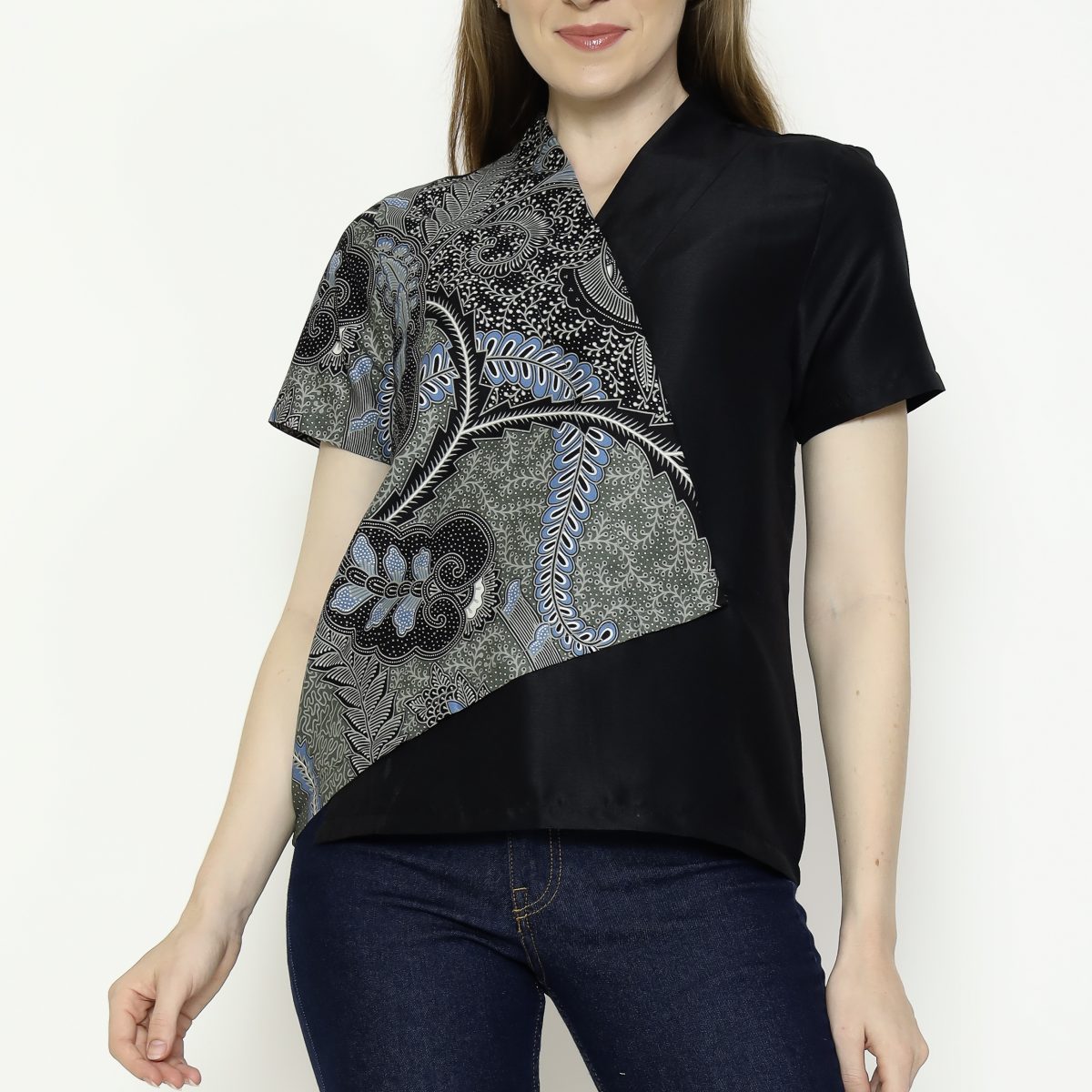 Leslie 2 Blouse Black Green - Image 2