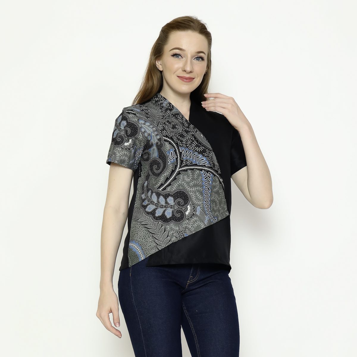 Leslie 2 Blouse Black Green - Image 3