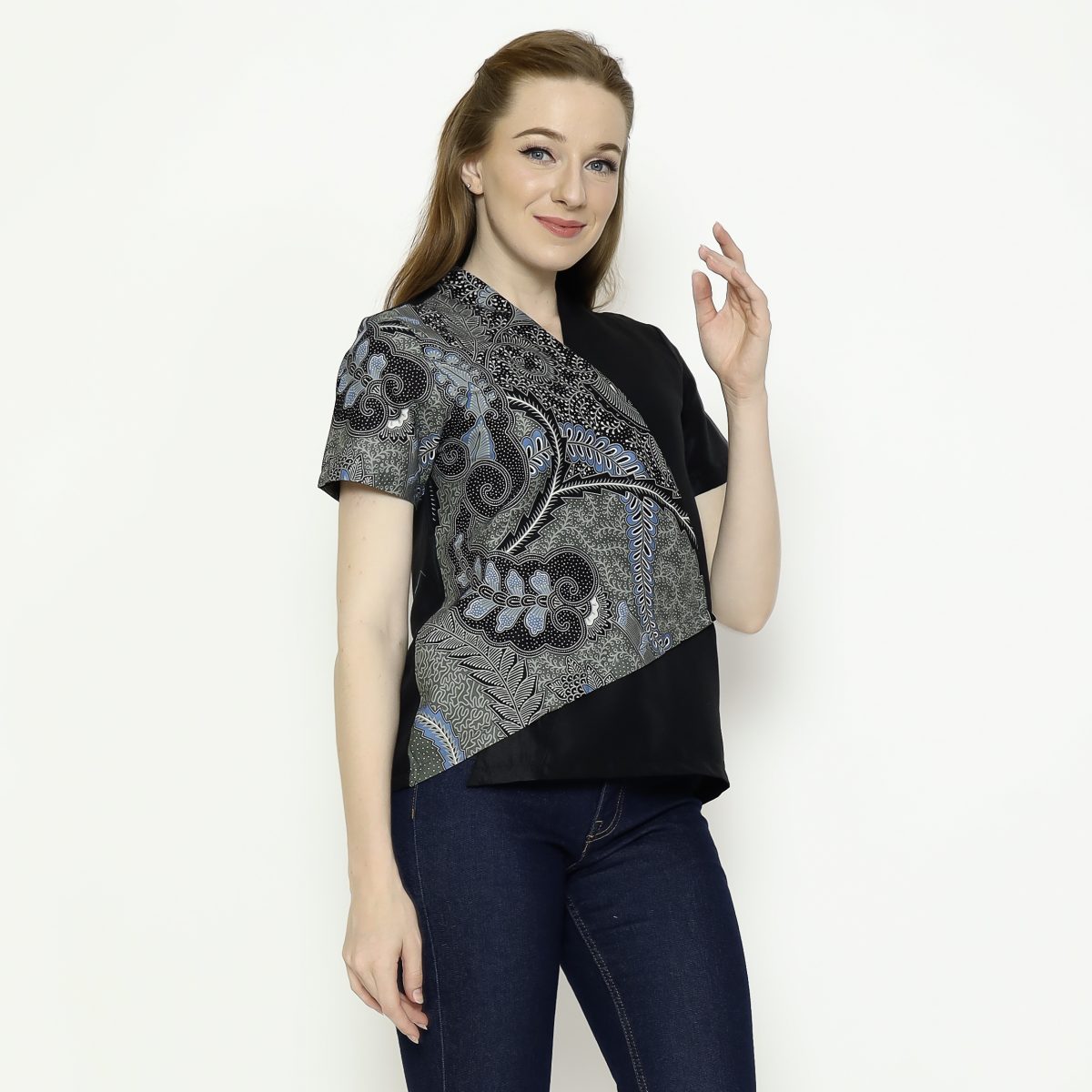 Leslie 2 Blouse Black Green - Image 4