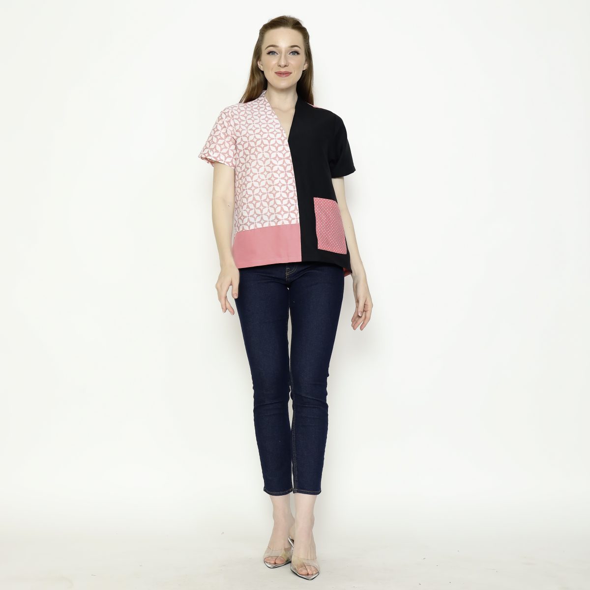 Narumi Blouse Pink Black - Image 7