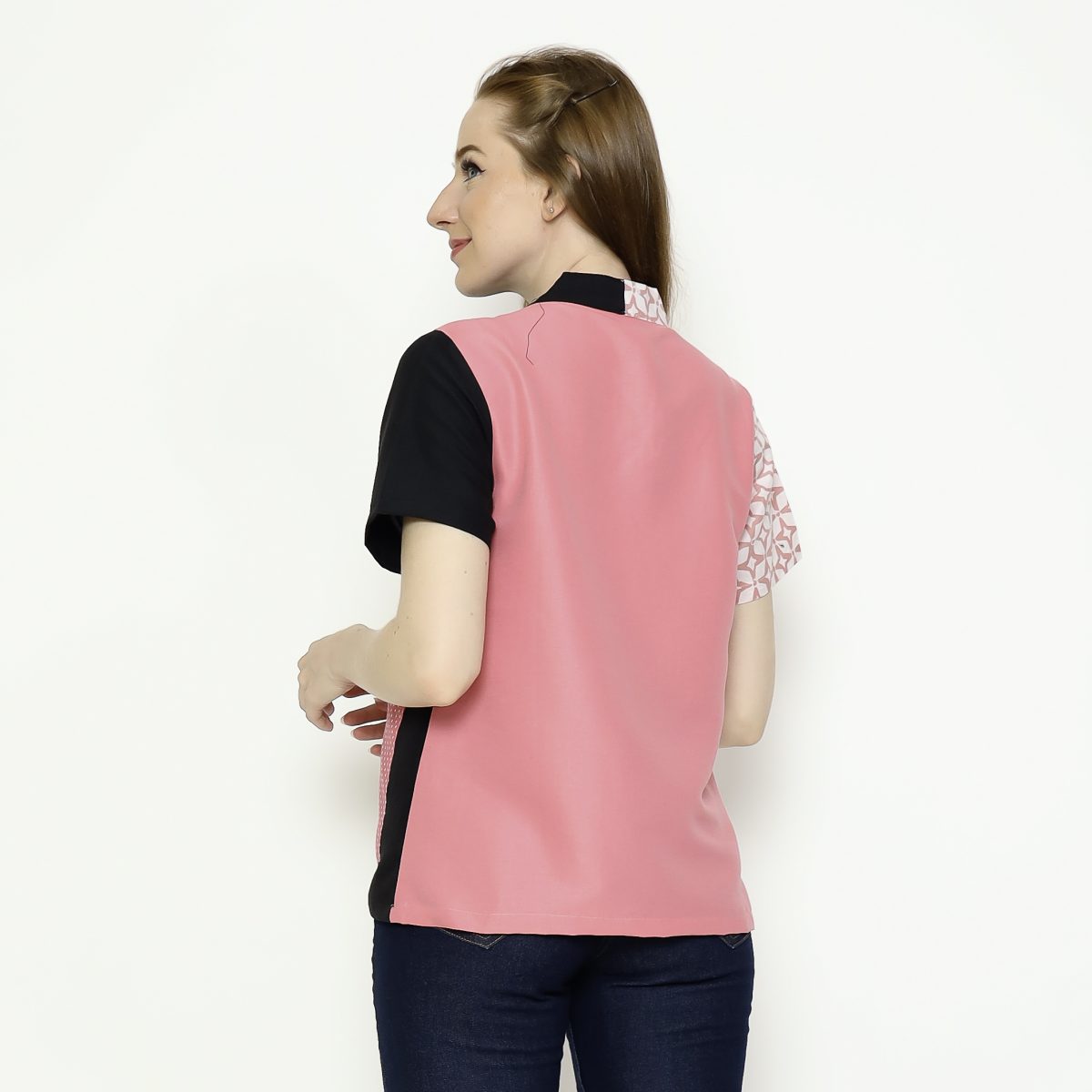 Narumi Blouse Pink Black - Image 5