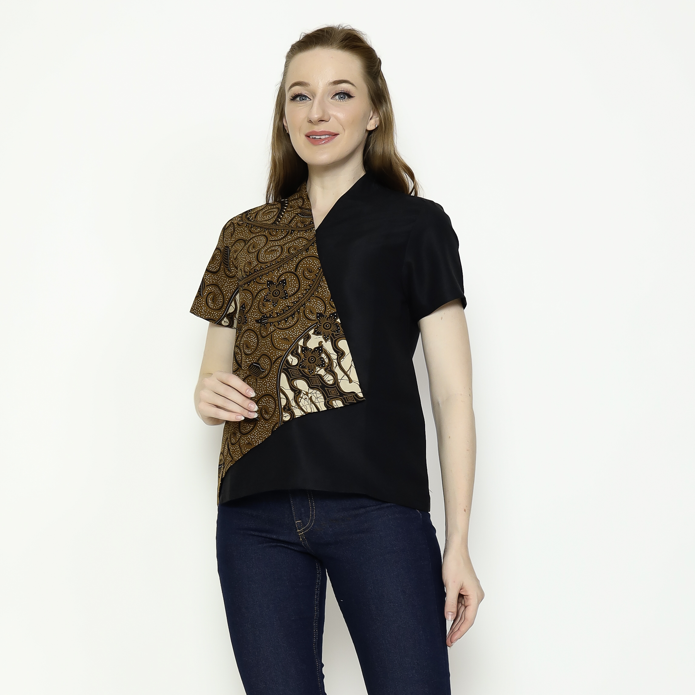 Leslie 2 Blouse Brown Black