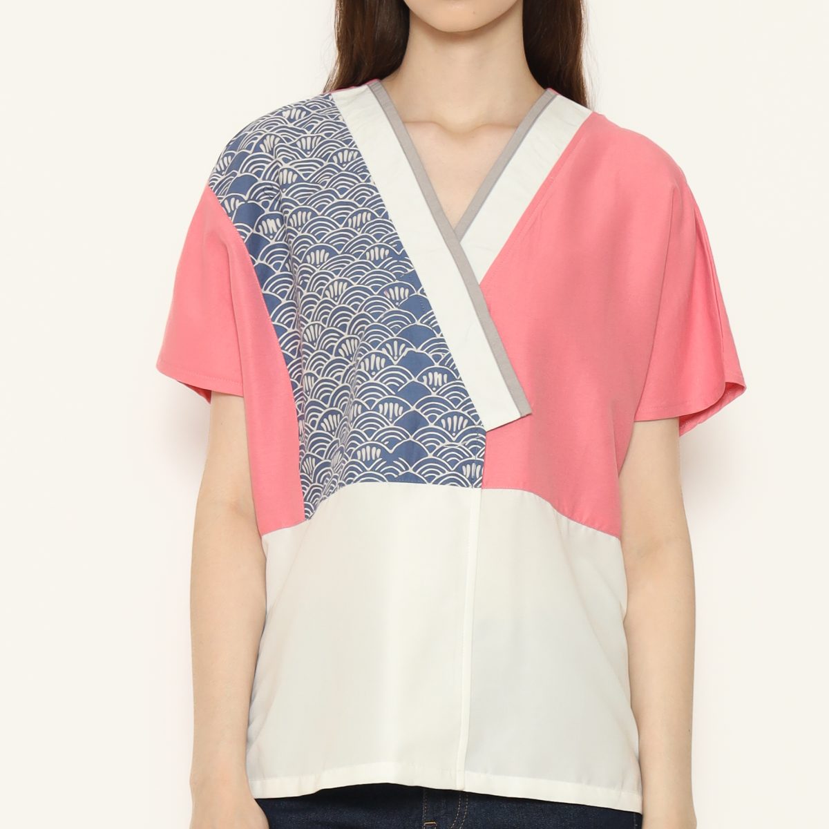 Renita Blouse Blue Pink - Image 2