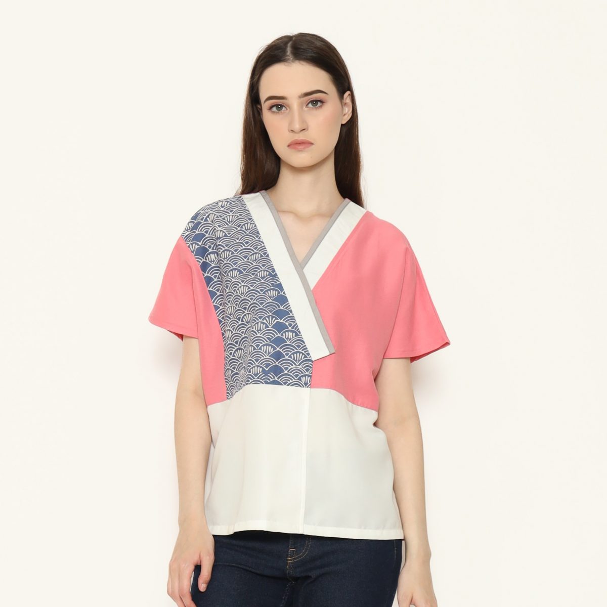 Renita Blouse Blue Pink