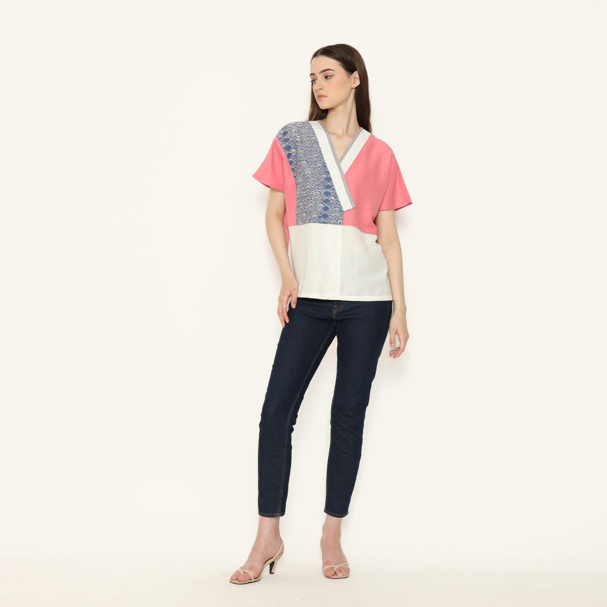 Renita Blouse Blue Pink - Image 6