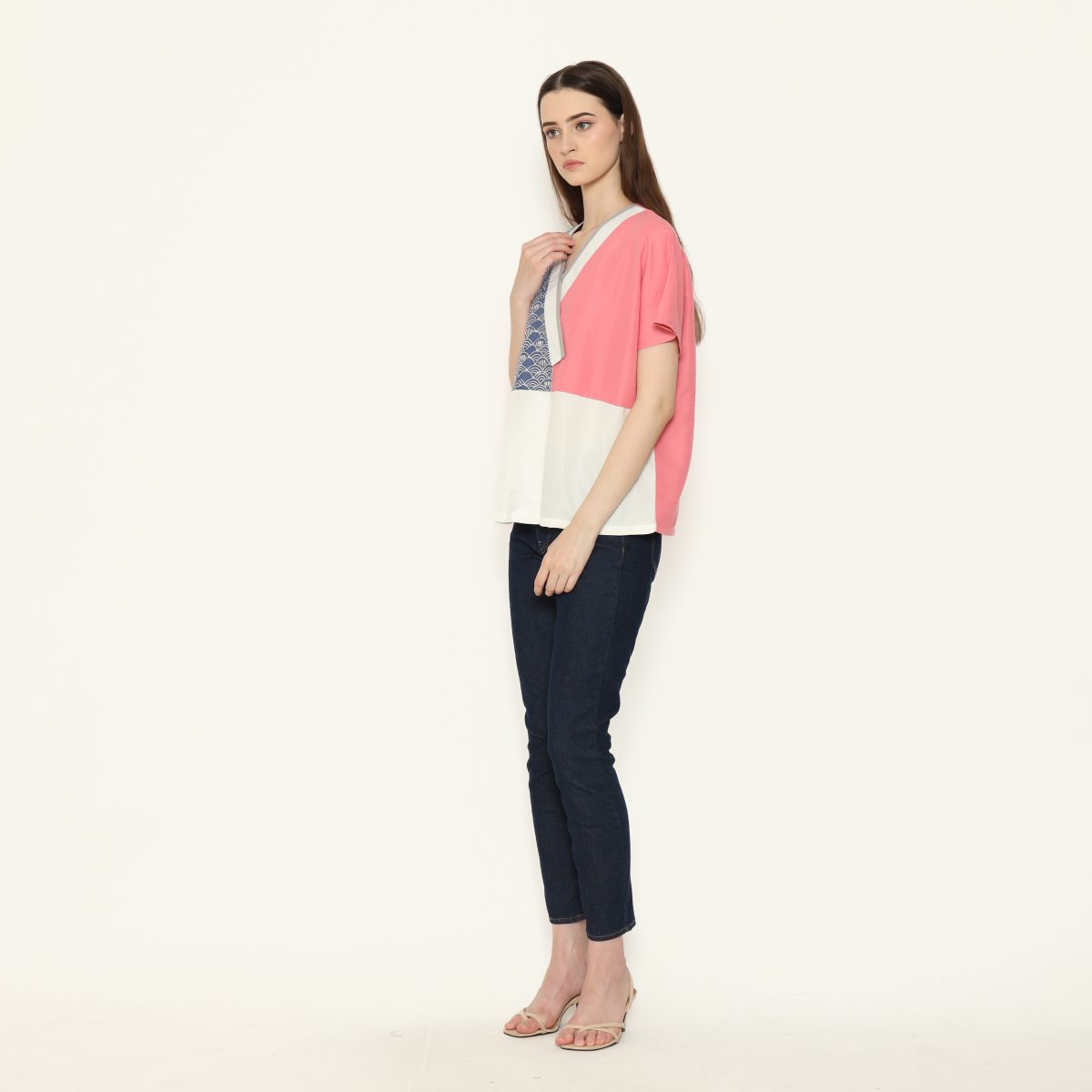 Renita Blouse Blue Pink - Image 4