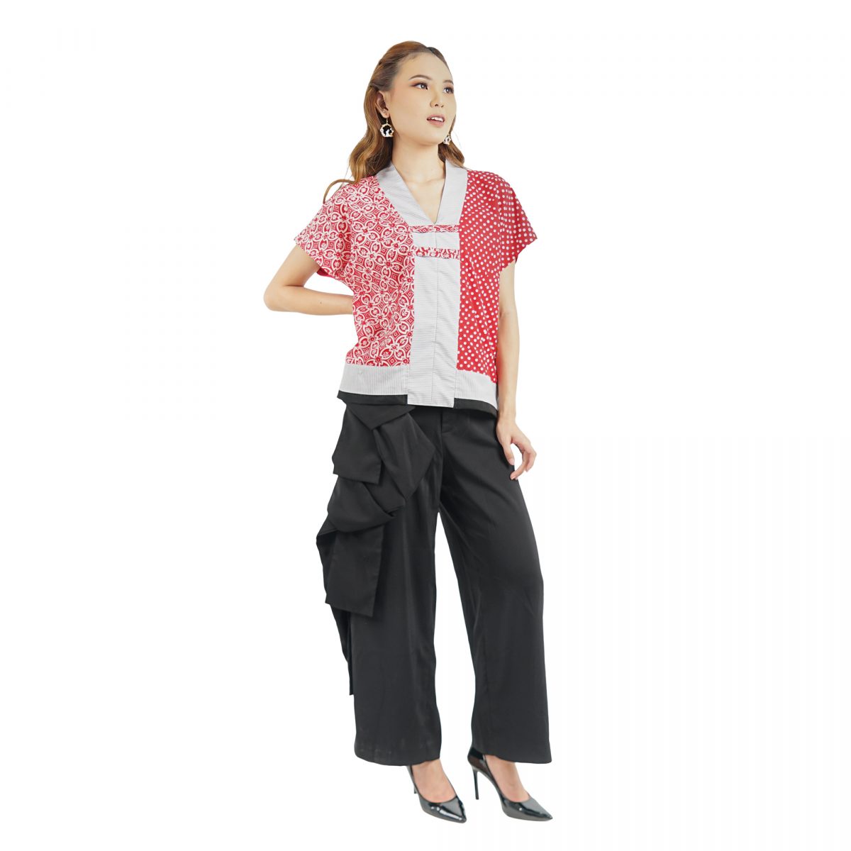 Inara Blouse Kawung Polkadot Red - Image 3