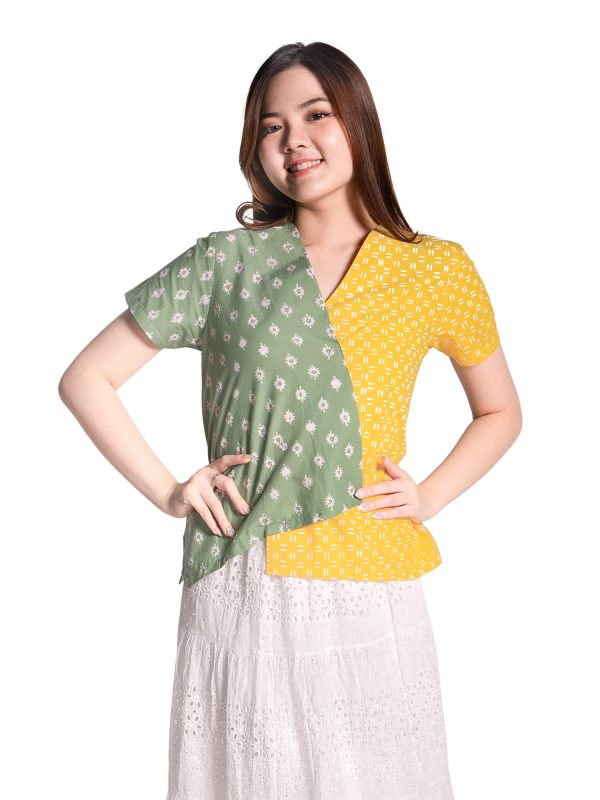 Grace Blouse Green Yellow