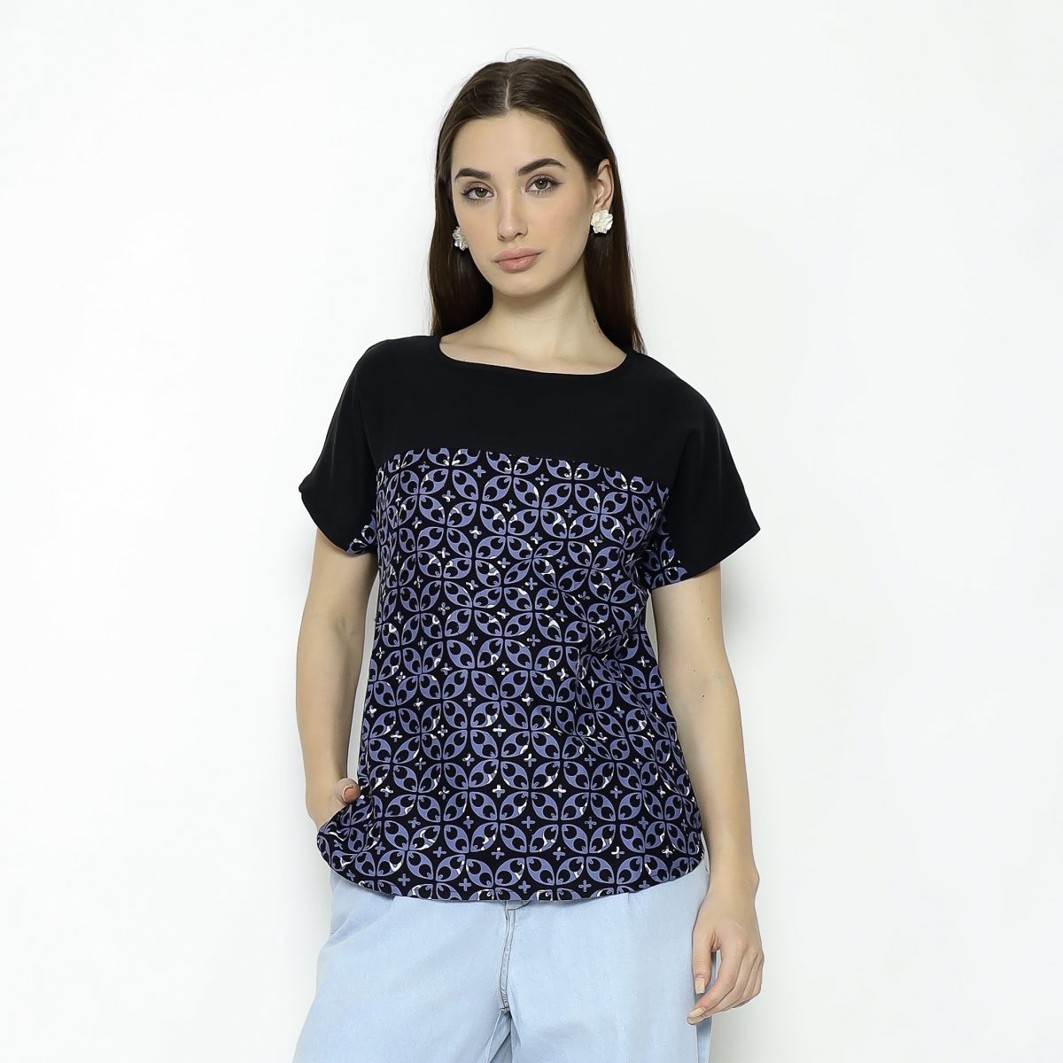Forever Blouse Black Navy