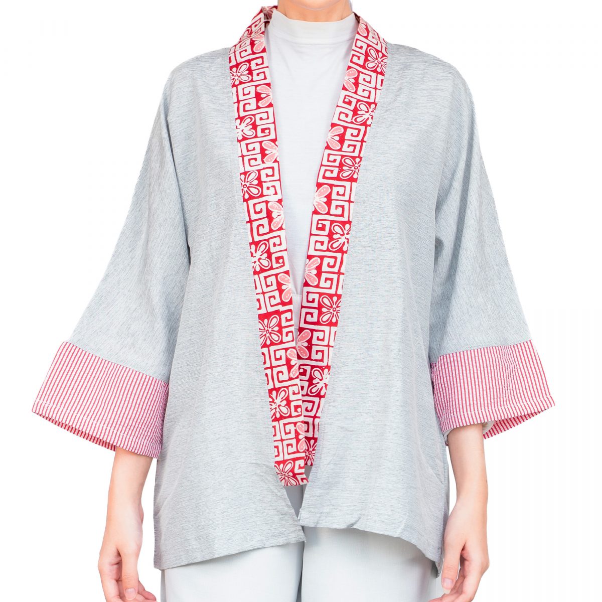 Christina Blazer Grey Red - Image 2