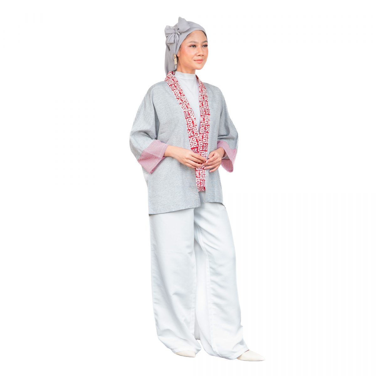 Christina Blazer Grey Red - Image 3