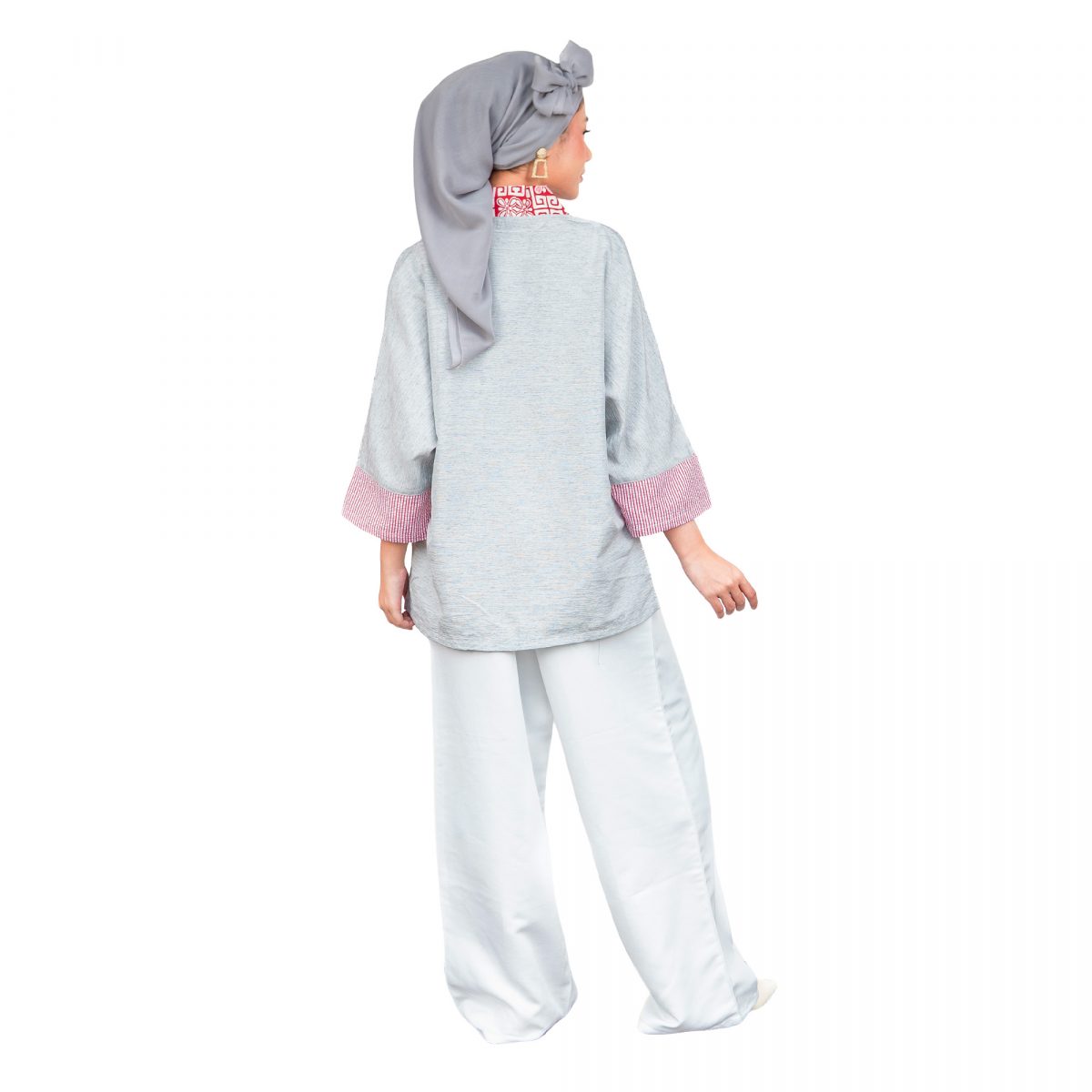 Christina Blazer Grey Red - Image 5