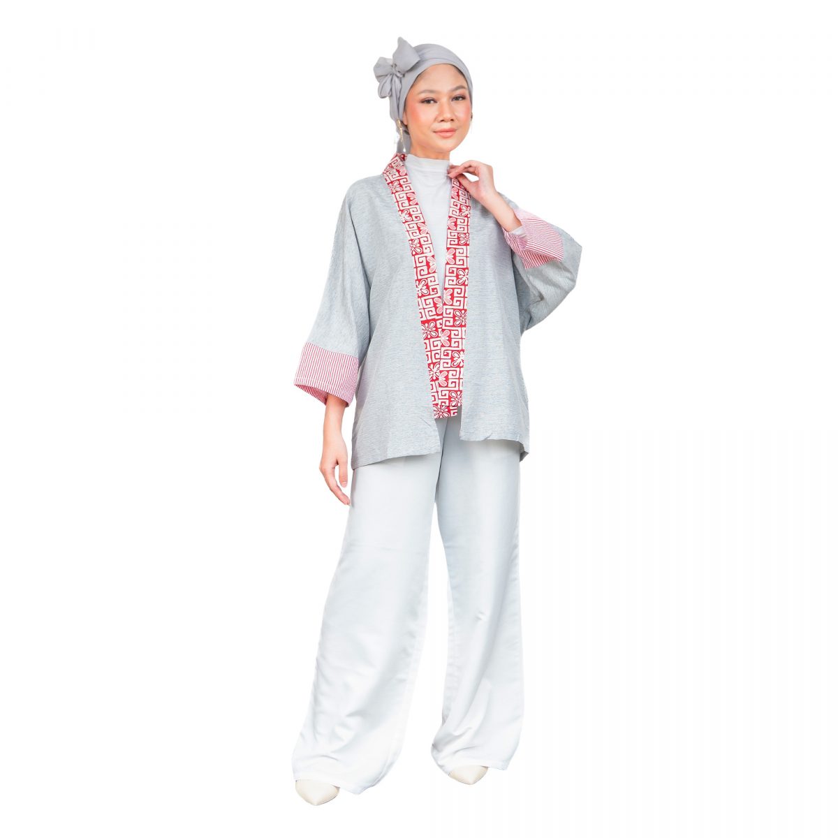 Christina Blazer Grey Red - Image 6