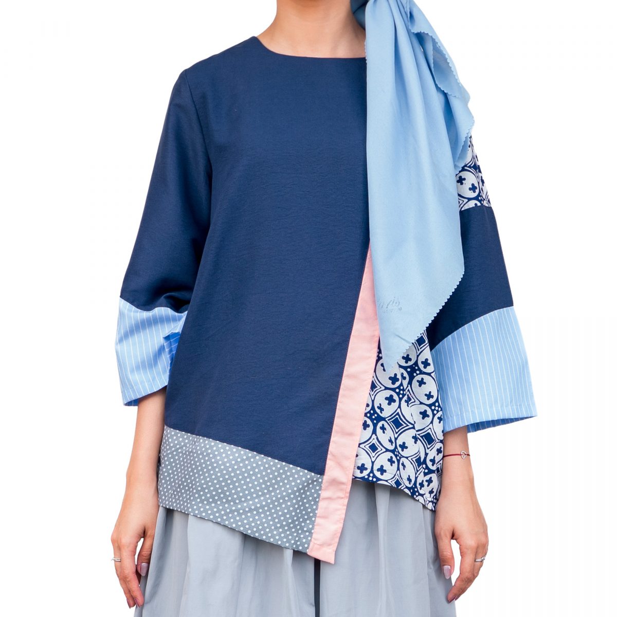 Elina Blouse Kawung Navy - Image 2