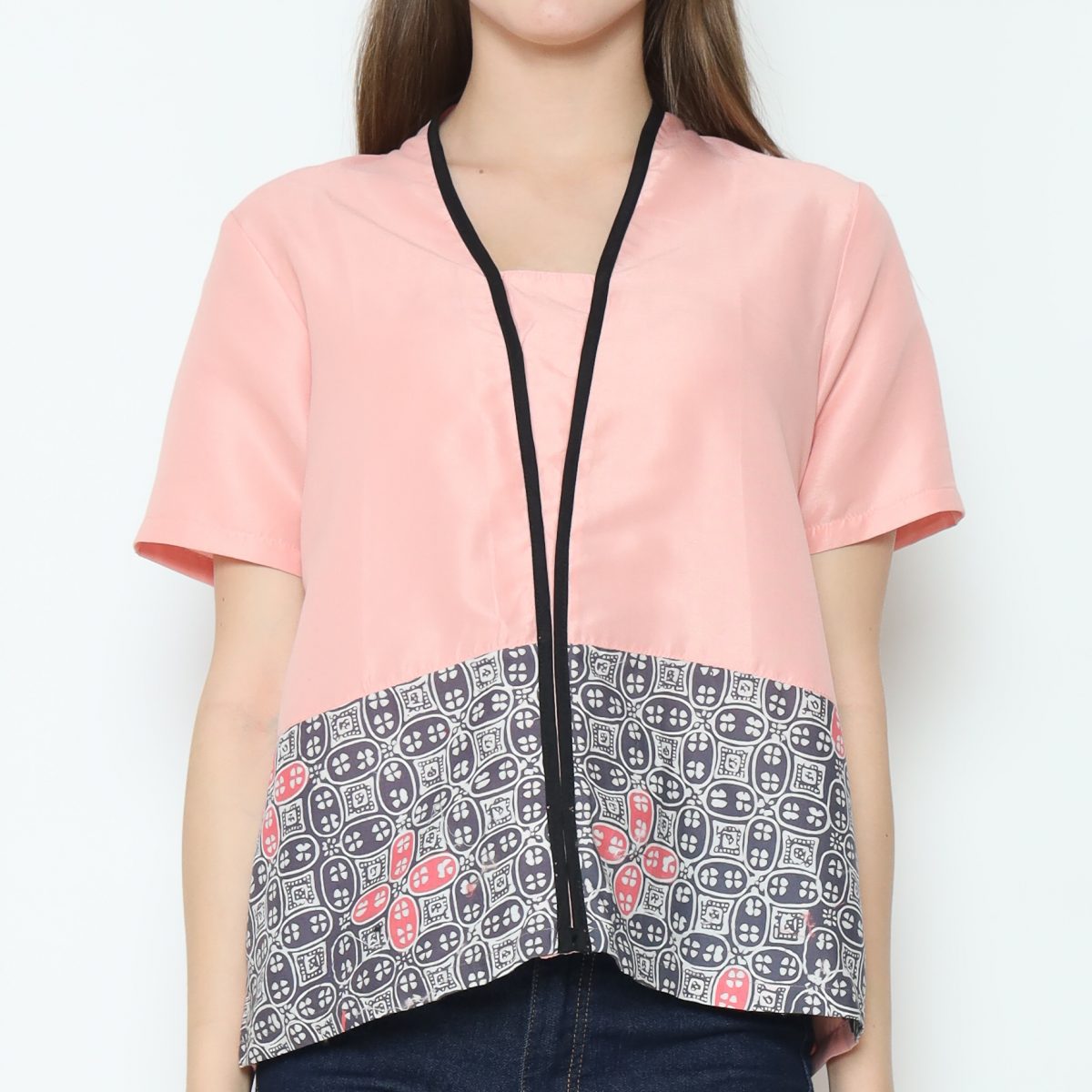 Yuki Blouse Pink Grey - Image 2