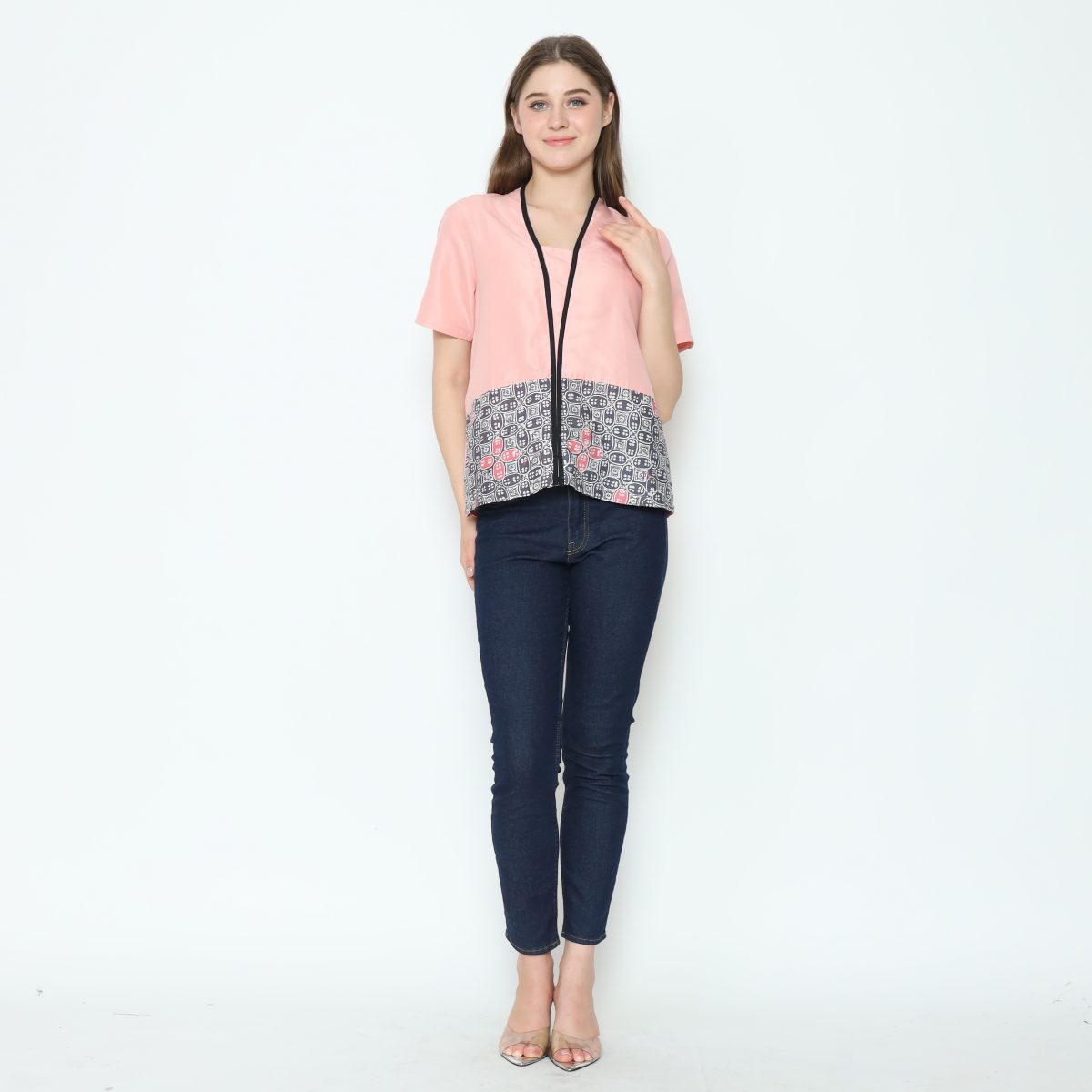 Yuki Blouse Pink Grey - Image 8