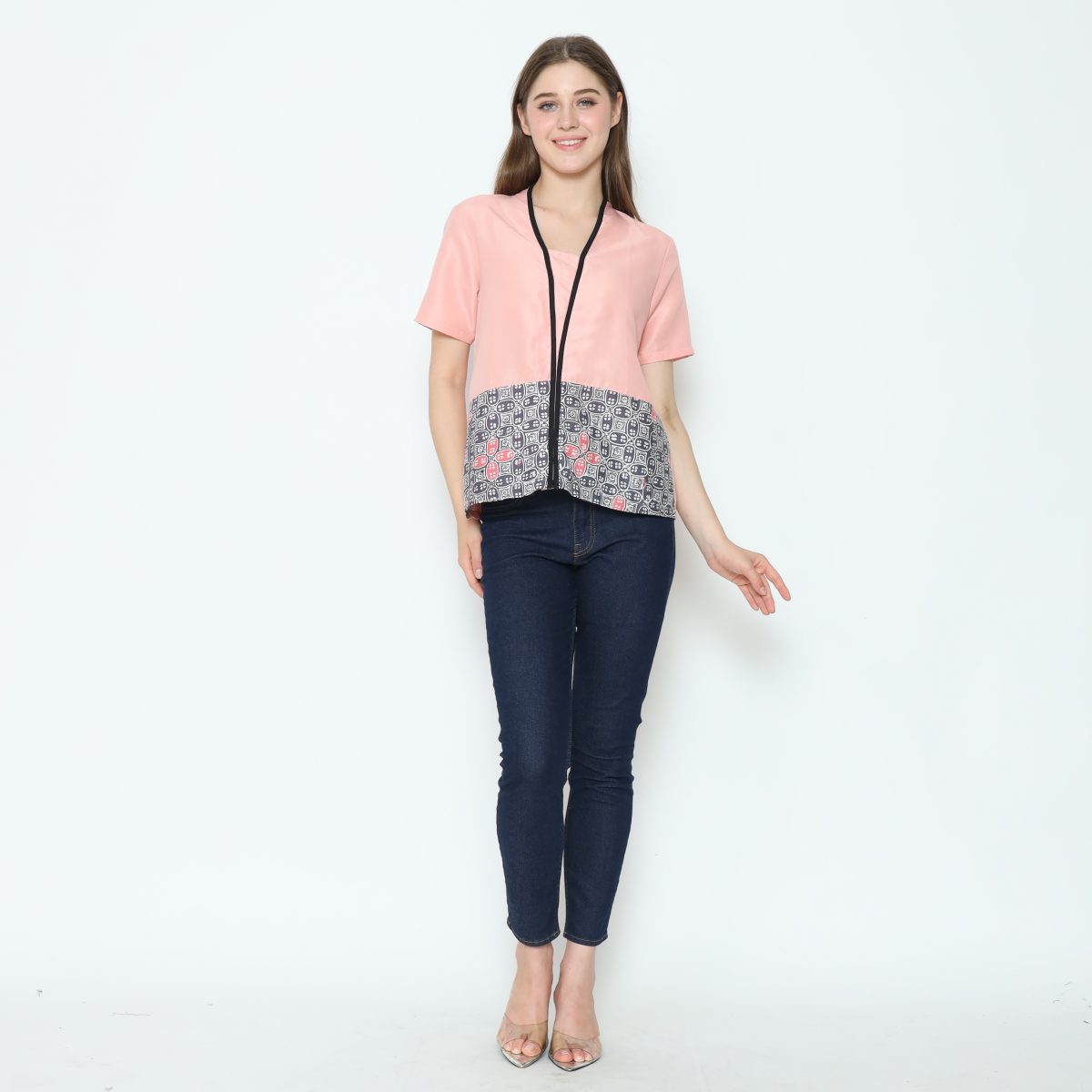 Yuki Blouse Pink Grey - Image 9