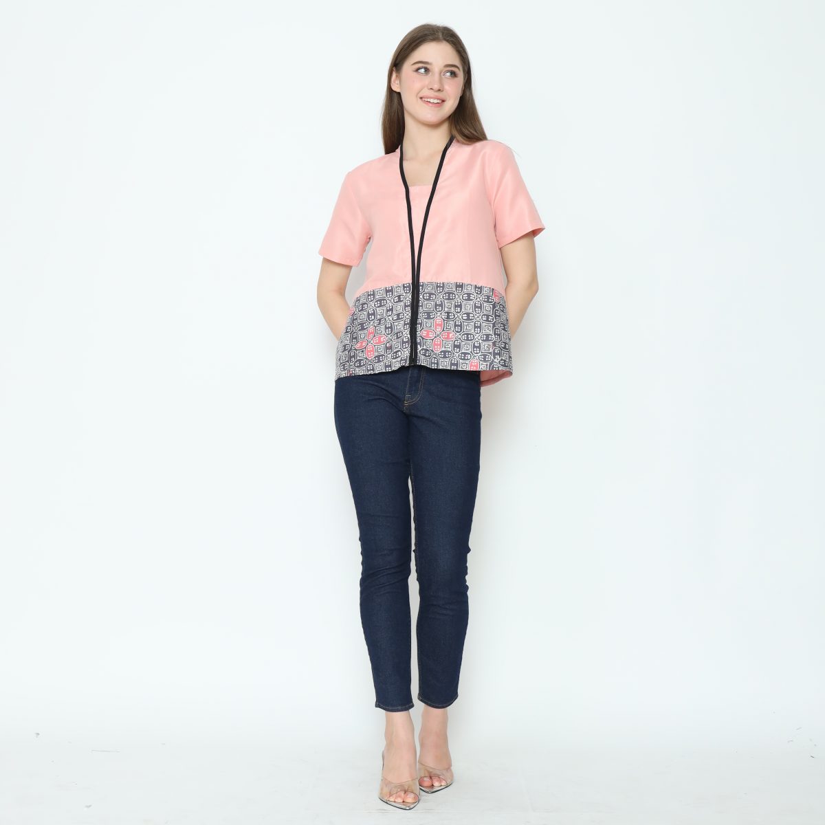 Yuki Blouse Pink Grey - Image 7